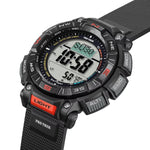 Casio PRO TREK PRG-340-1ER digital unisexklocka med svart urtavla och armband i resin