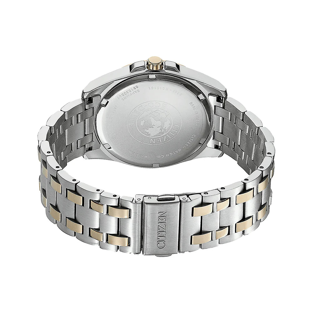 Citizen Eco-Drive BM7109-89E analog herrklocka med svart urtavla och armband i rostfritt stål