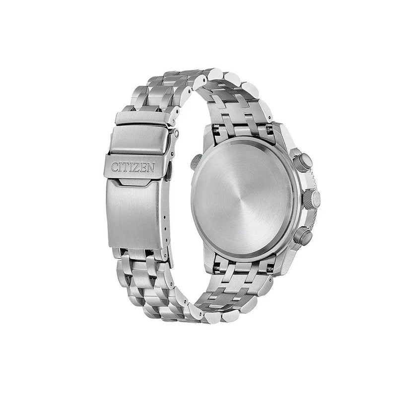 Citizen Eco-Drive Promaster CB5860-86E analog herrklocka med svart urtavla och armband i rostfritt stål