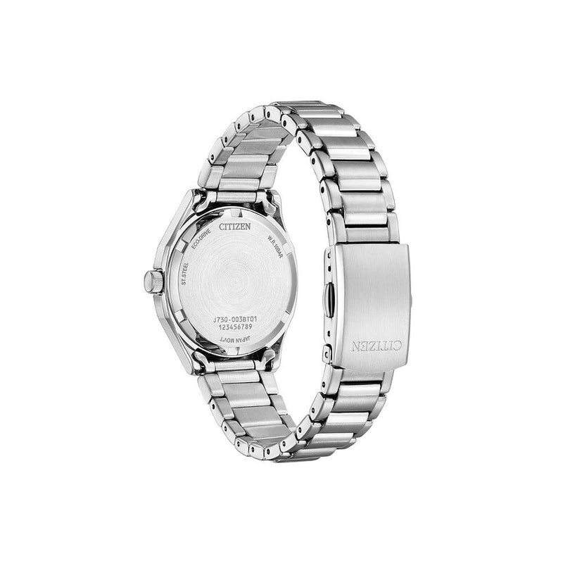 Citizen Eco Drive FE2110-81L analog damklocka med mörk blå urtavla och armband i rostfritt stål