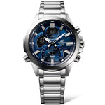 Casio Edifice ECB-30D-2AEF analog herrklocka med blå urtavla och armband i rostfritt stål