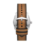 Fossil Machine FS5920 analog herrklocka med blå urtavla och armband i läder