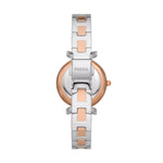Fossil Carlie ES5201 analog damklocka med silver urtavla och armband i rostfritt stål