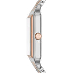 Fossil Raquel ES5222 analog damklocka med vit urtavla och armband i rostfritt stål