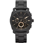 Fossil Machine Chronograph FS4682 analog herrklocka med svart urtavla och armband i rostfritt stål