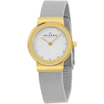 Skagen Freja 358SGSCD analog damklocka med vit urtavla och armband i rostfritt stål