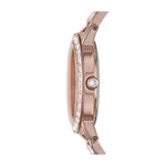 Fossil Jesse ES3020 analog damklocka med roséguld urtavla och armband i rostfritt stål