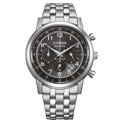 Citizen Eco-Drive Chronograph CA4630-53E analog herrklocka med svart urtavla och armband i rostfritt stål