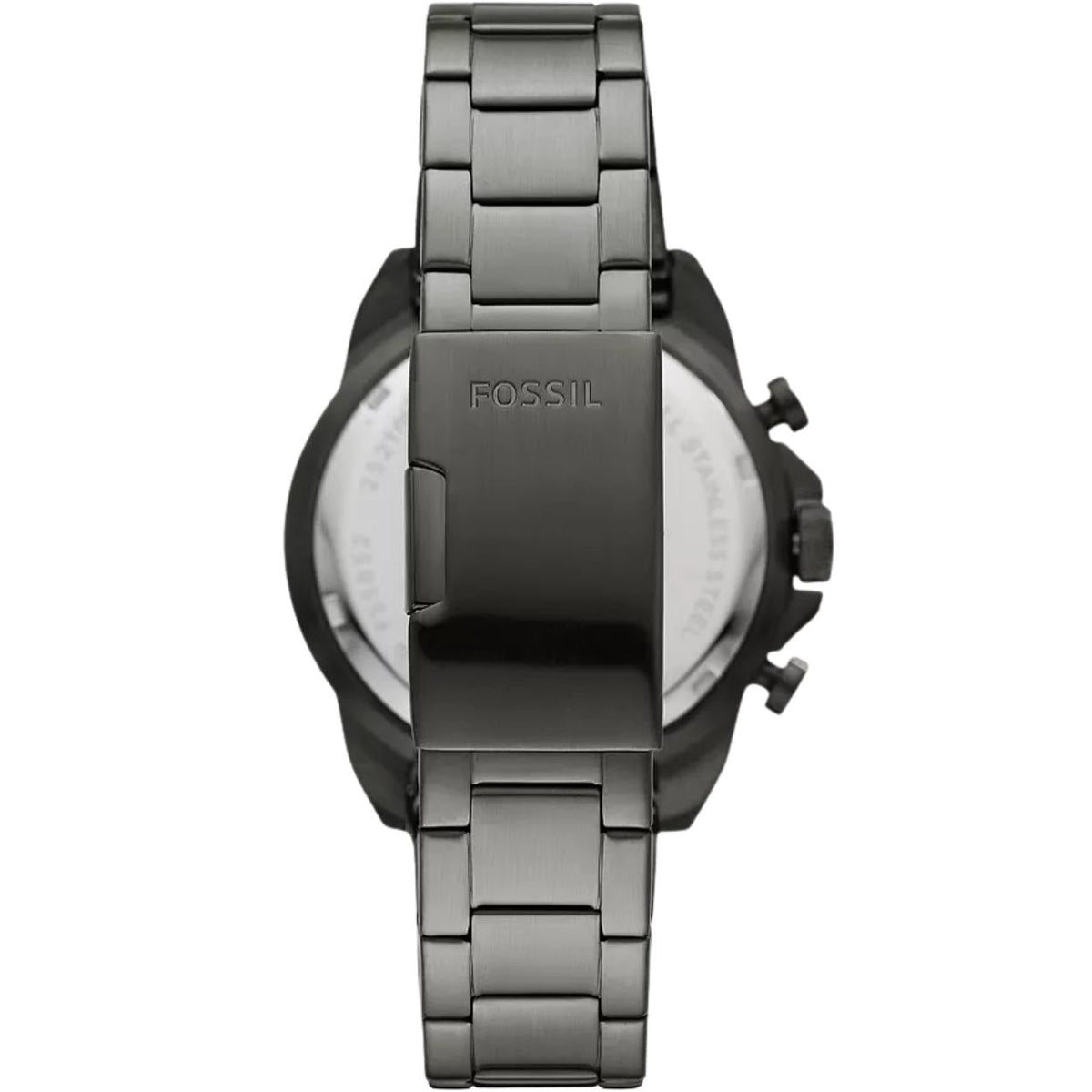 Fossil Bronson Chronograph FS6017 analog herrklocka med rött urtavla och armband i rostfritt stål