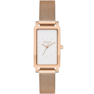 Skagen Hagen Lille SKW3095 analog damklocka med vit urtavla och armband i rostfritt stål