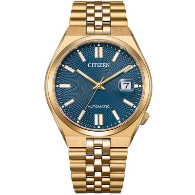 Citizen Tsuyosa 60 Automatic NK0023-57L analog herrklocka med blå urtavla och armband i rostfritt stål