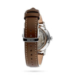 Seiko Presage Automatic SRPE45J1 analog herrklocka med grön urtavla och armband i läder