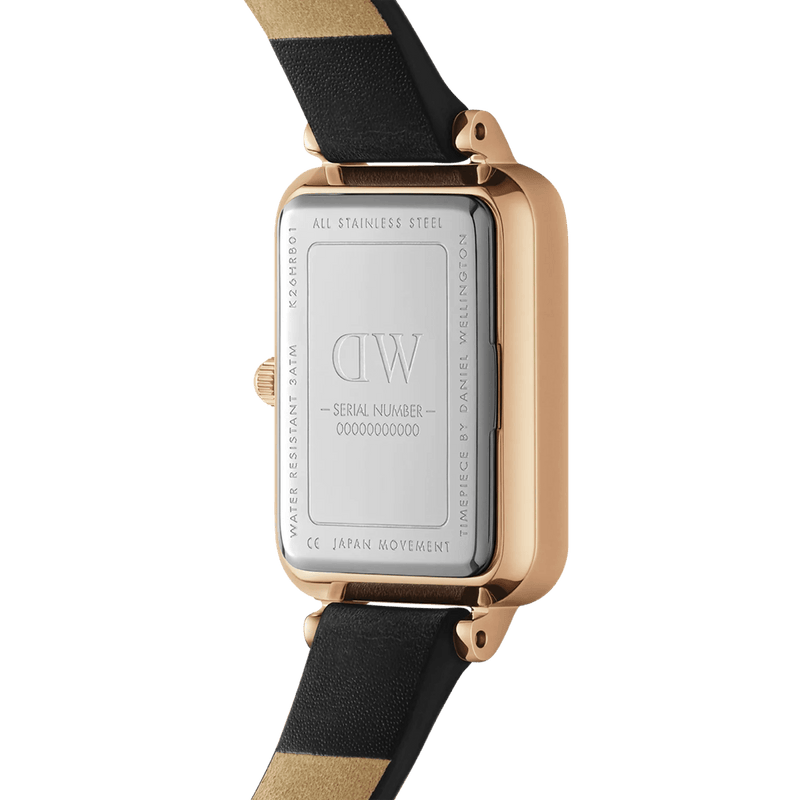 Daniel Wellington Quadro Pressed Sheffield analog damklocka med grön urtavla och armband i läder