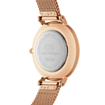 Daniel Wellington Petite Amber analog damklocka med brun urtavla och armband i rostfritt stål