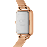 Daniel Wellington Quadro Lumine Pressed Piano DW00100578 analog damklocka med vit urtavla och armband i rostfritt stål