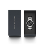 Daniel Wellington Iconic Chronograph Link Onyx S analog herrklocka med svart urtavla och armband i rostfritt stål