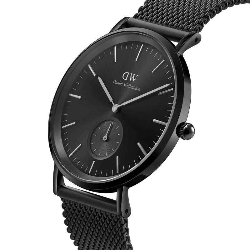 Daniel Wellington Classic Multi-Eye Ashfield Onyx analog herrklocka med svart urtavla och armband i rostfritt stål