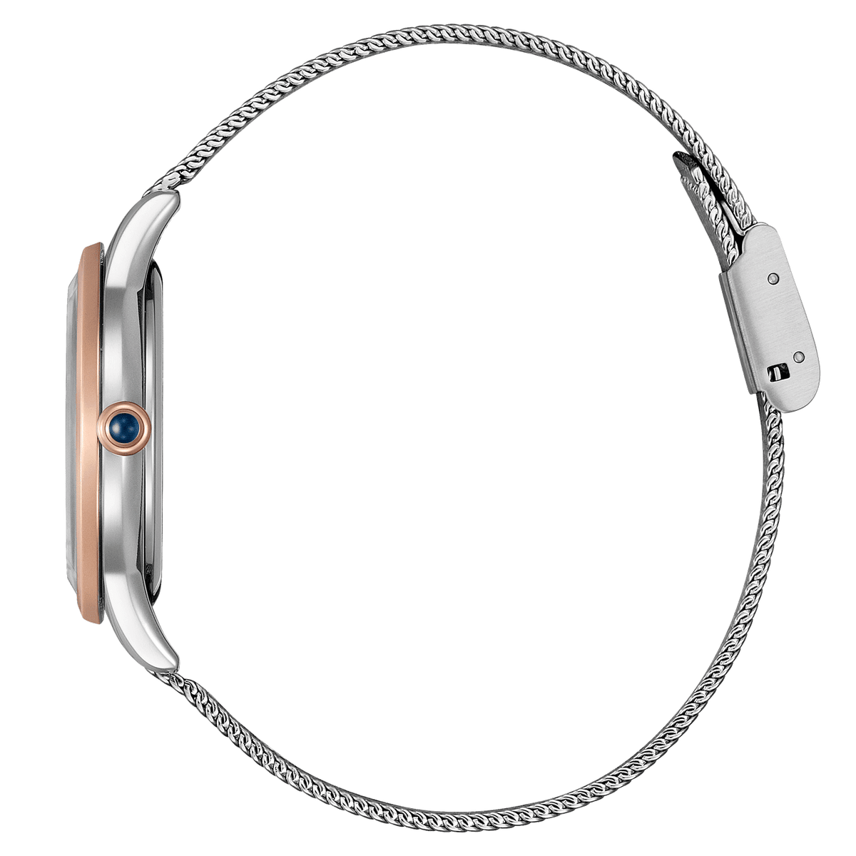 Citizen Eco Drive EM1156-80X analog damklocka med beige urtavla och armband i rostfritt stål
