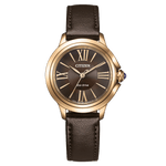 Citizen Ceci EM1163-09X analog damklocka med brun urtavla och armband i läder