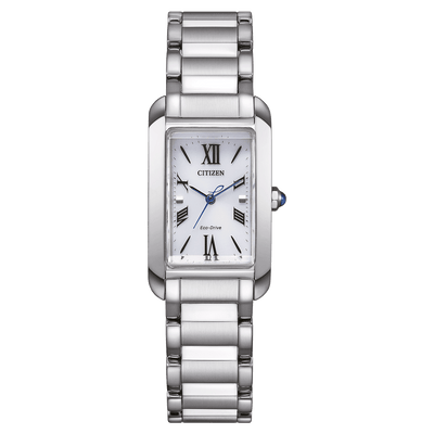 Citizen L Eco-Drive EW5620-55A analog damklocka med silver urtavla och armband i rostfritt stål