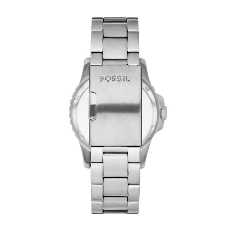 Fossil Blue Dive FS6013 analog herrklocka med svart urtavla och armband i rostfritt stål