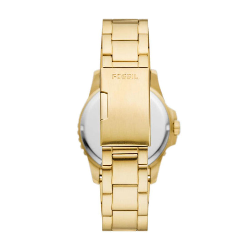 Fossil Blue Dive FS6030 analog herrklocka med grön urtavla och armband i rostfritt stål