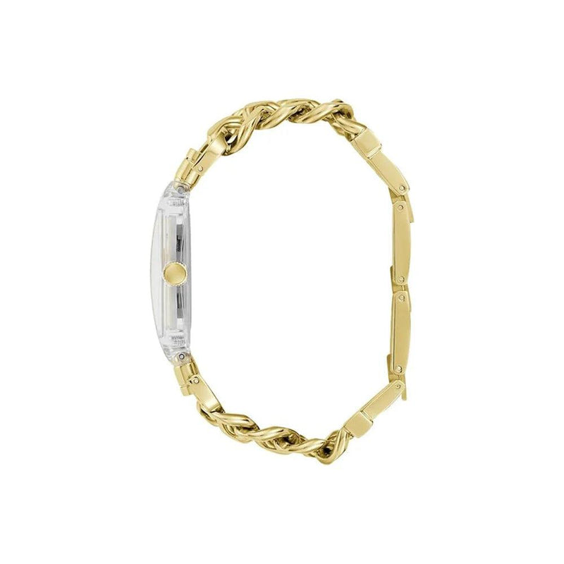 Guess Trend Heavy Metal GW0669L1 analog damklocka med guld urtavla och armband i rostfritt stål