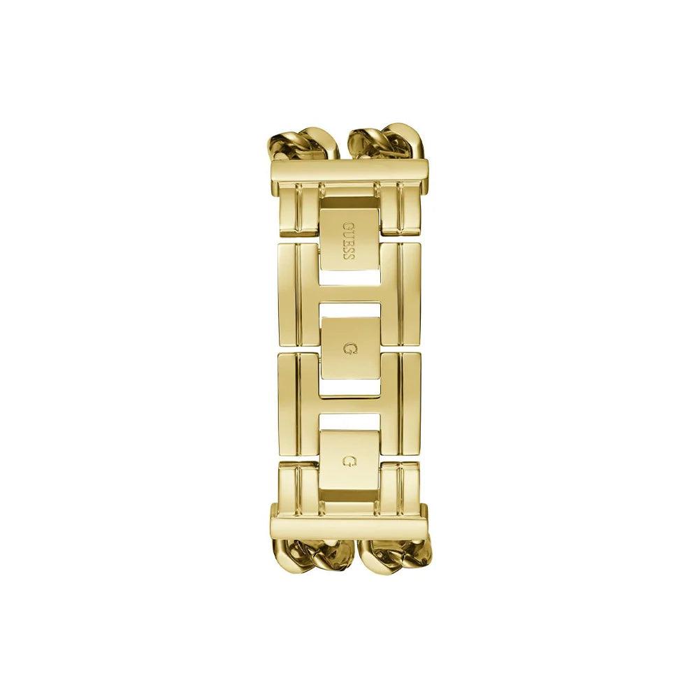 Guess Trend Heavy Metal GW0669L1 analog damklocka med guld urtavla och armband i rostfritt stål