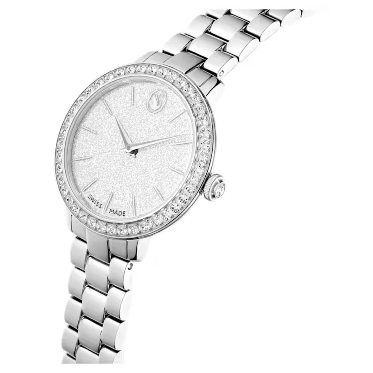 Swarovski Matrix 3-link 5706182 analog damklocka med silver urtavla och armband i rostfritt stål