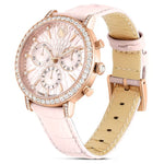 Swarovski Matrix tennis chrono 5698300 analog damklocka med rosa urtavla och armband i skinn