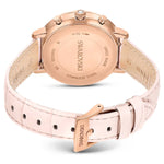 Swarovski Matrix tennis chrono 5698300 analog damklocka med rosa urtavla och armband i skinn
