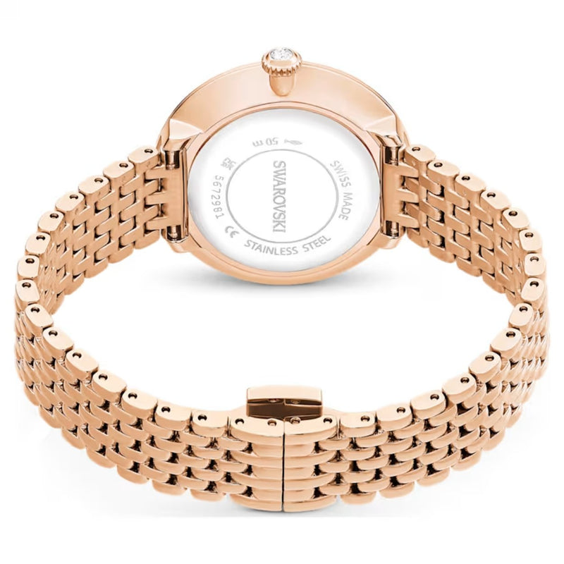Swarovski Matrix tennis 7-link 5672981 analog damklocka med roséguld urtavla och armband i rostfritt stål