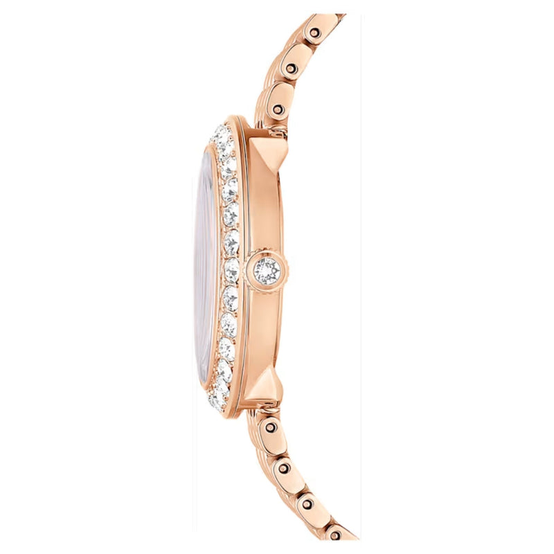 Swarovski Matrix tennis 7-link 5672981 analog damklocka med roséguld urtavla och armband i rostfritt stål