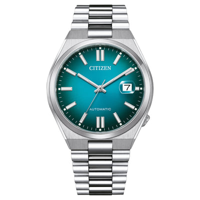 Citizen TSUYOSA Automatic NJ0151-88X analog herrklocka med blå urtavla och armband i rostfritt stål