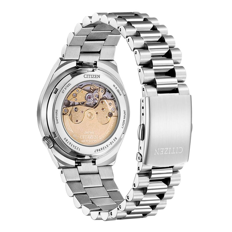 Citizen TSUYOSA Automatic NJ0151-88X analog herrklocka med blå urtavla och armband i rostfritt stål