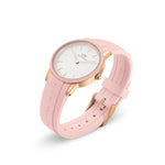 Daniel Wellington DW00100532 analog damklocka med vit urtavla och armband i silikon
