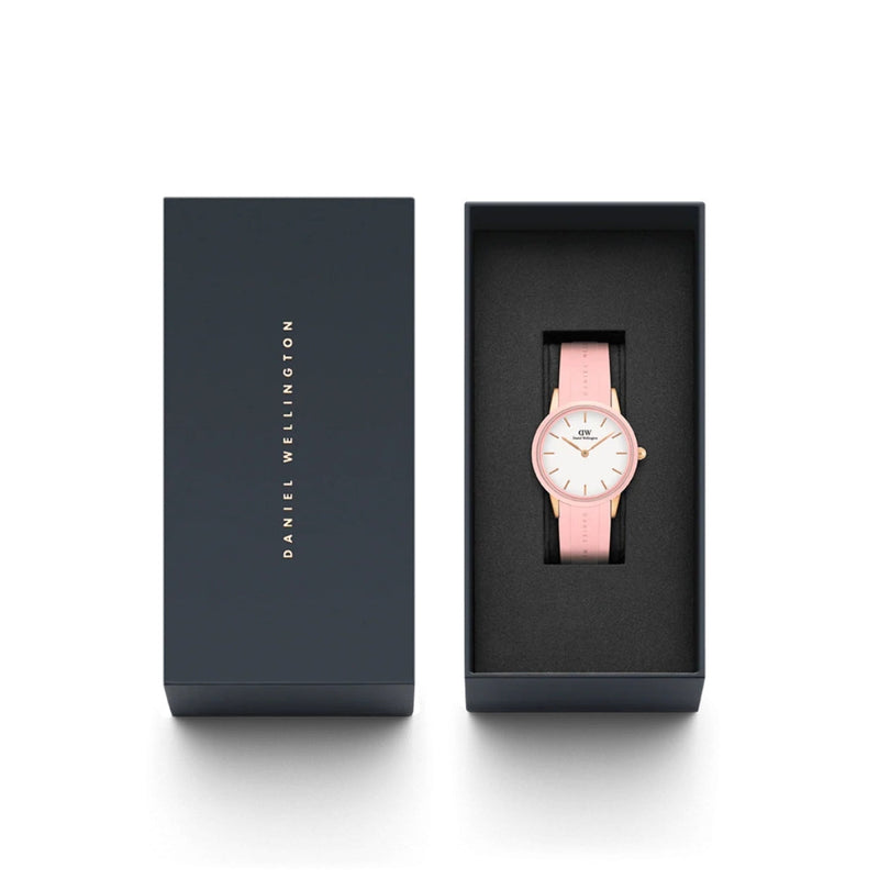 Daniel Wellington DW00100532 analog damklocka med vit urtavla och armband i silikon