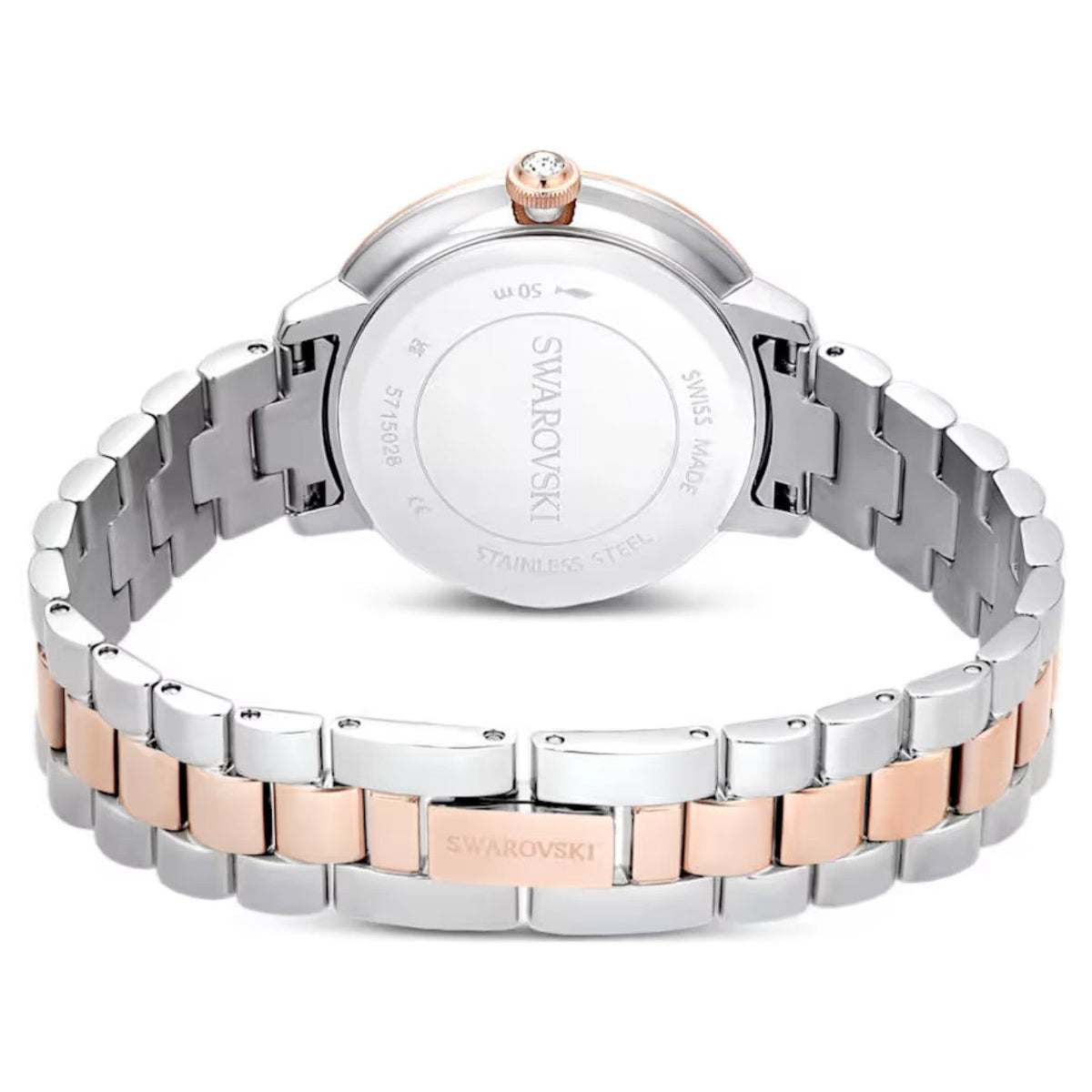Swarovski Matrix 3-link 5715028 analog damklocka med silver urtavla och armband i rostfritt stål