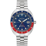 Bulova Oceanographer 96B405 analog herrklocka med blå urtavla och armband i rostfritt stål