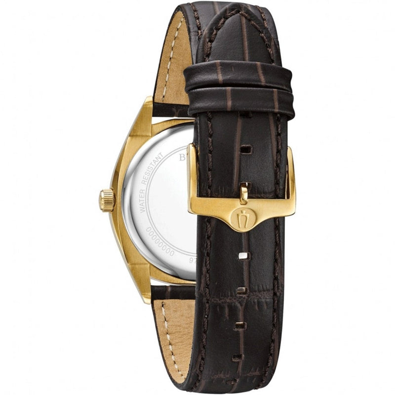 Bulova Classic 97C106 analog herrklocka med silver urtavla och armband i läder