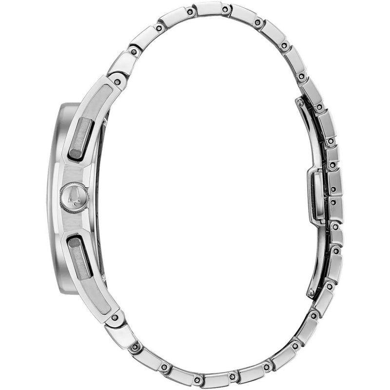 Bulova Curv 96A205 analog herrklocka med blå urtavla och armband i rostfritt stål