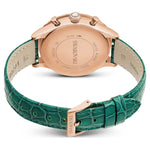Swarovski Octea chrono 5672931 analog damklocka med grön urtavla och armband i skinn