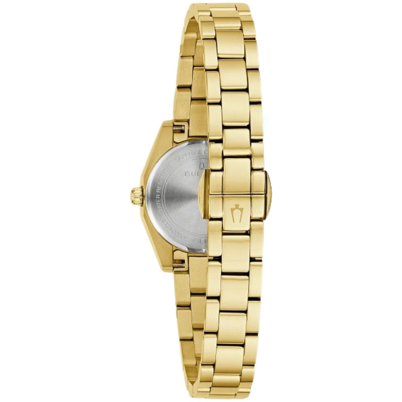 Bulova Surveyor 97L187 analog damklocka med rosa urtavla och armband i rostfritt stål