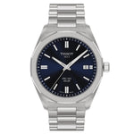 Tissot PRC 100 Solar T151.422.11.041.00 analog herrklocka med blå urtavla och armband i rostfritt stål