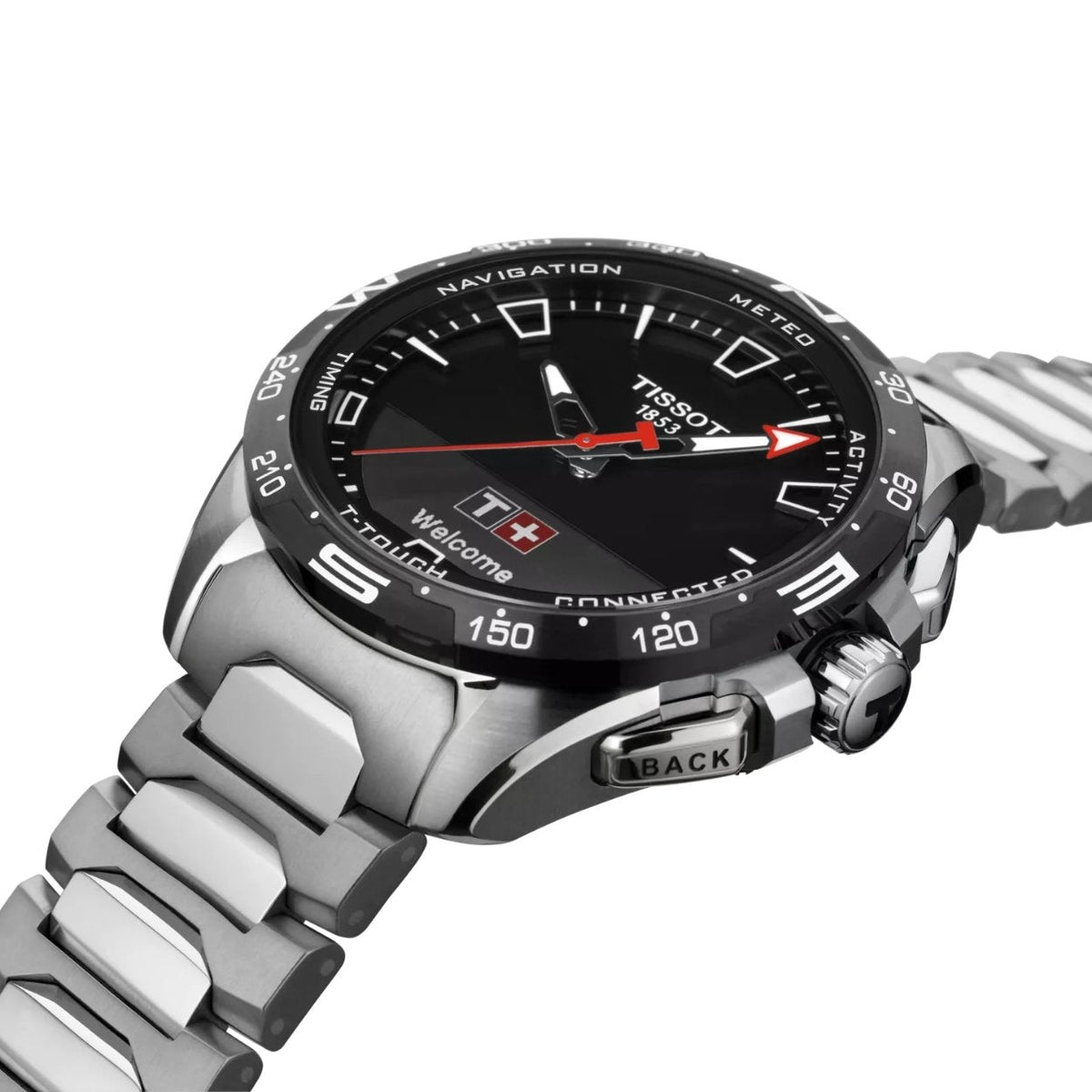 Tissot T-Touch Connect Solar T121.420.44.051.00 analog herrklocka med svart urtavla och armband i titan