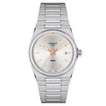 Tissot PRX T137.210.11.031.00 analog damklocka med silver urtavla och armband i rostfritt stål