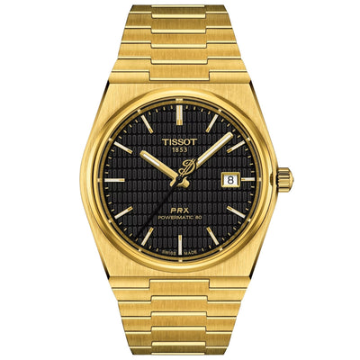 Tissot PRX Powermatic 80 Damian Lillard T137.407.33.051.00 analog herrklocka med svart urtavla och armband i rostfritt stål