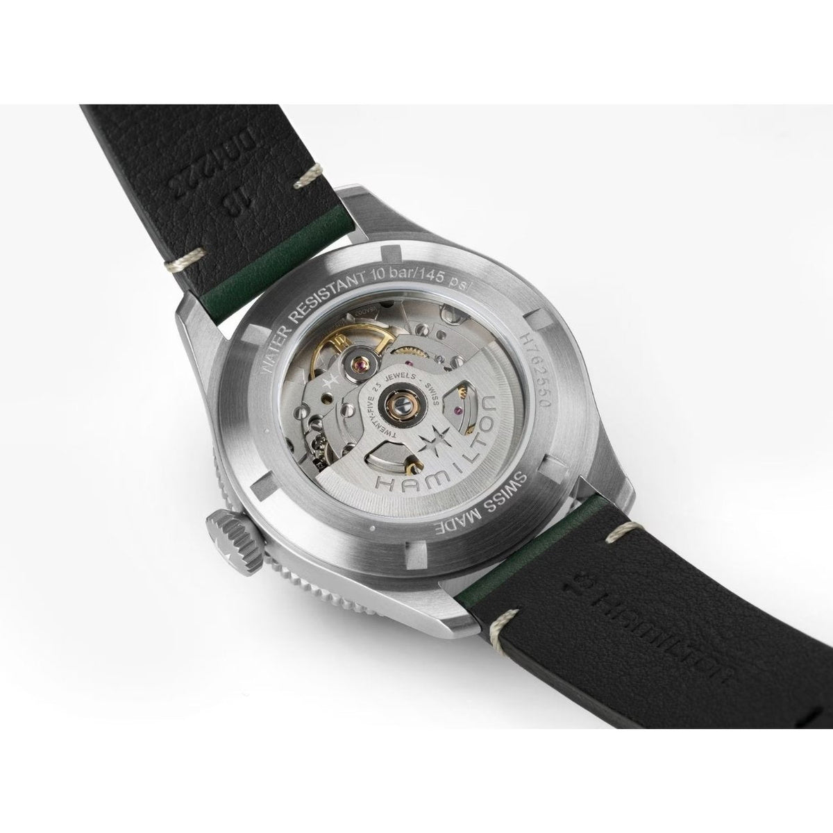 Hamilton Khaki Aviation Pilot Pioneer H76255810 analog herrklocka med vit urtavla och armband i läder