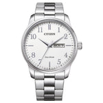 Citizen Classic Eco-Drive BM8550-81AC analog herrklocka med vit urtavla och armband i rostfritt stål