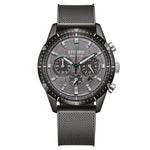 Citizen Eco-Drive Chronograph CA4625-02H analog herrklocka med svart urtavla och armband i gummi